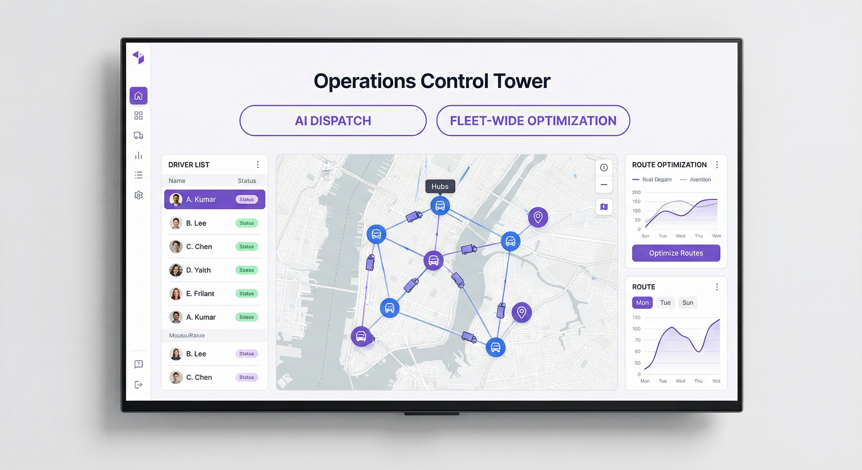 Control tower dashboard